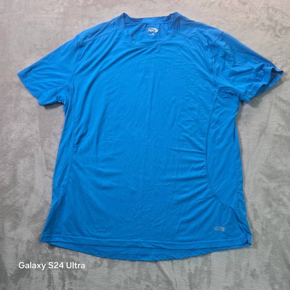 MTA Sport Mens XXL Blue Short Sleeve Performance T-Shirt Activewear Gym Tee